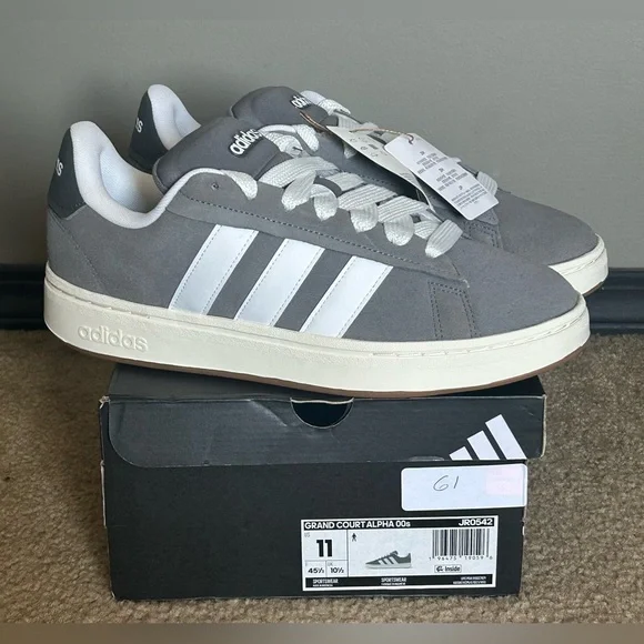 Adidas Men's Grand Court Alpha 00s Classic Gray and White Sneakers size 11 - Picture 11 of 12